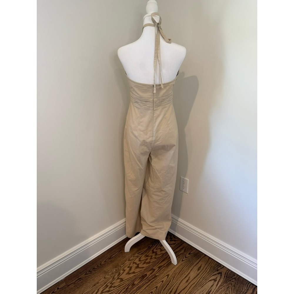 Lush Oat Wide Leg Halter Jumpsuit with Keyhole Cut-out Size S - Picture 3 of 7